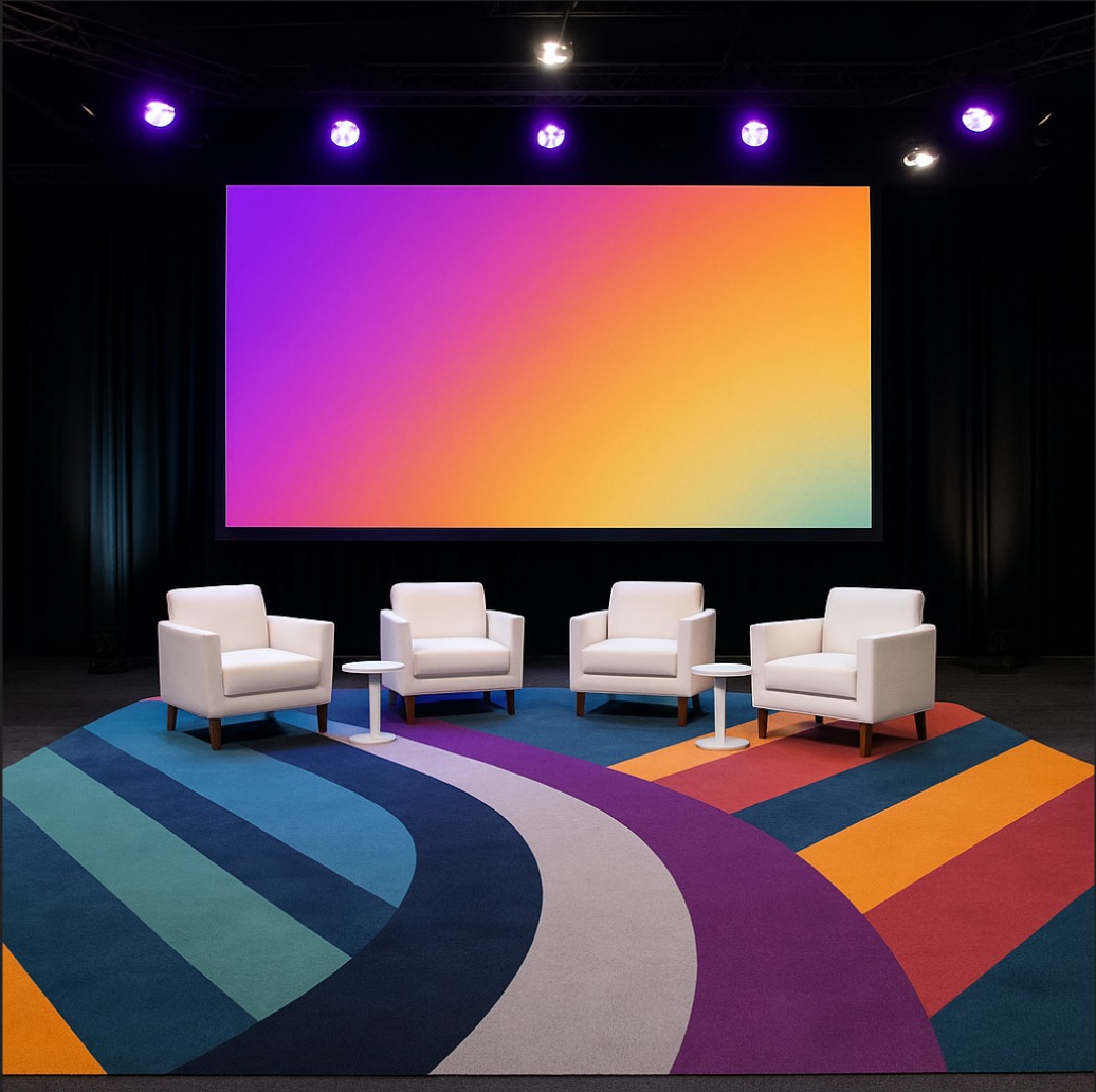 Alfombra azul escaleras